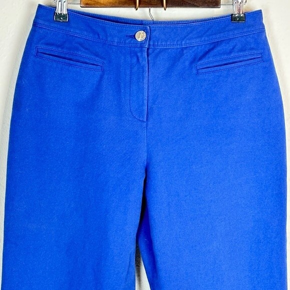 St. John Sport Blue Flat Front Capri Pants 6 - Picture 2 of 13